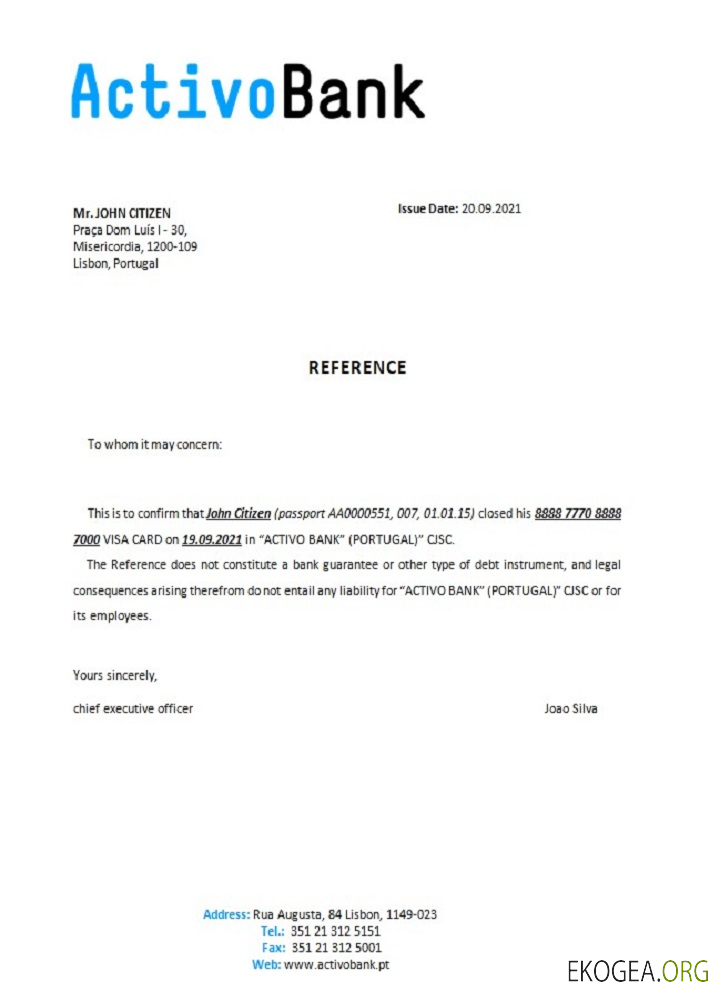 Référence Portugal , Activobank , closure